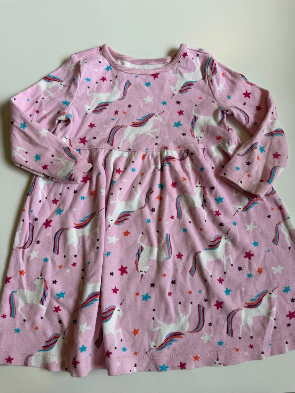 Hanna Andersson Unicorn Print Long-Sleeve Dress